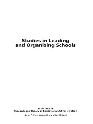 cover image of Studies in Leading and Organizing Schools